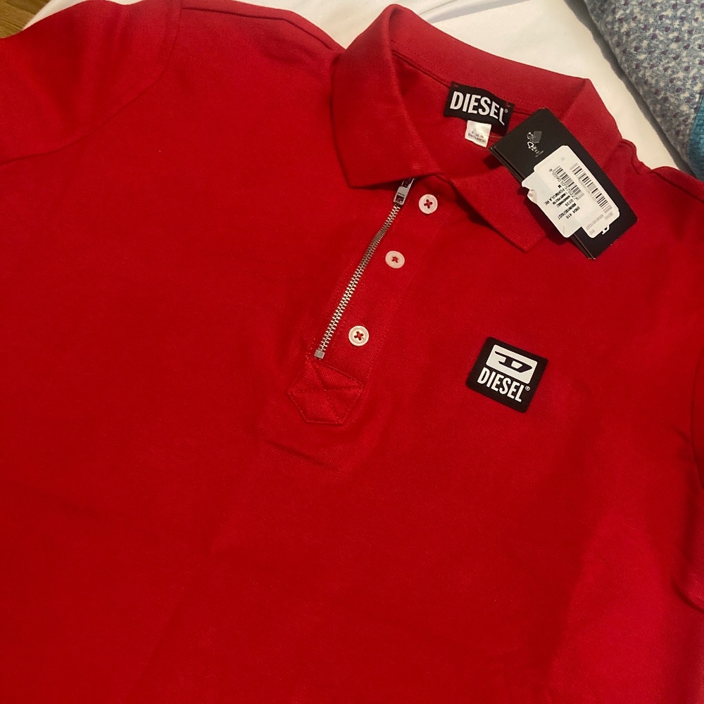 Diesel T-Harry Racing Red Polo Shirt